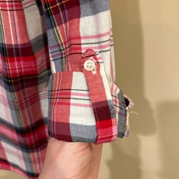 Tommy Hilfiger Women's Plaid Button-Front Shirt Long‎ Sleeve Red Blue Size Large - Picture 4 of 7